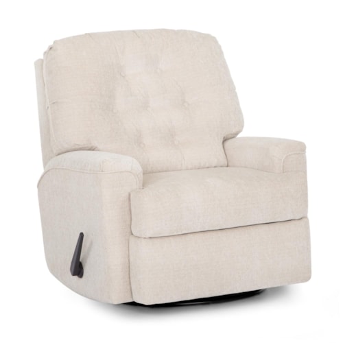 Casual Manual Swivel Glider Recliner with Tufted Back