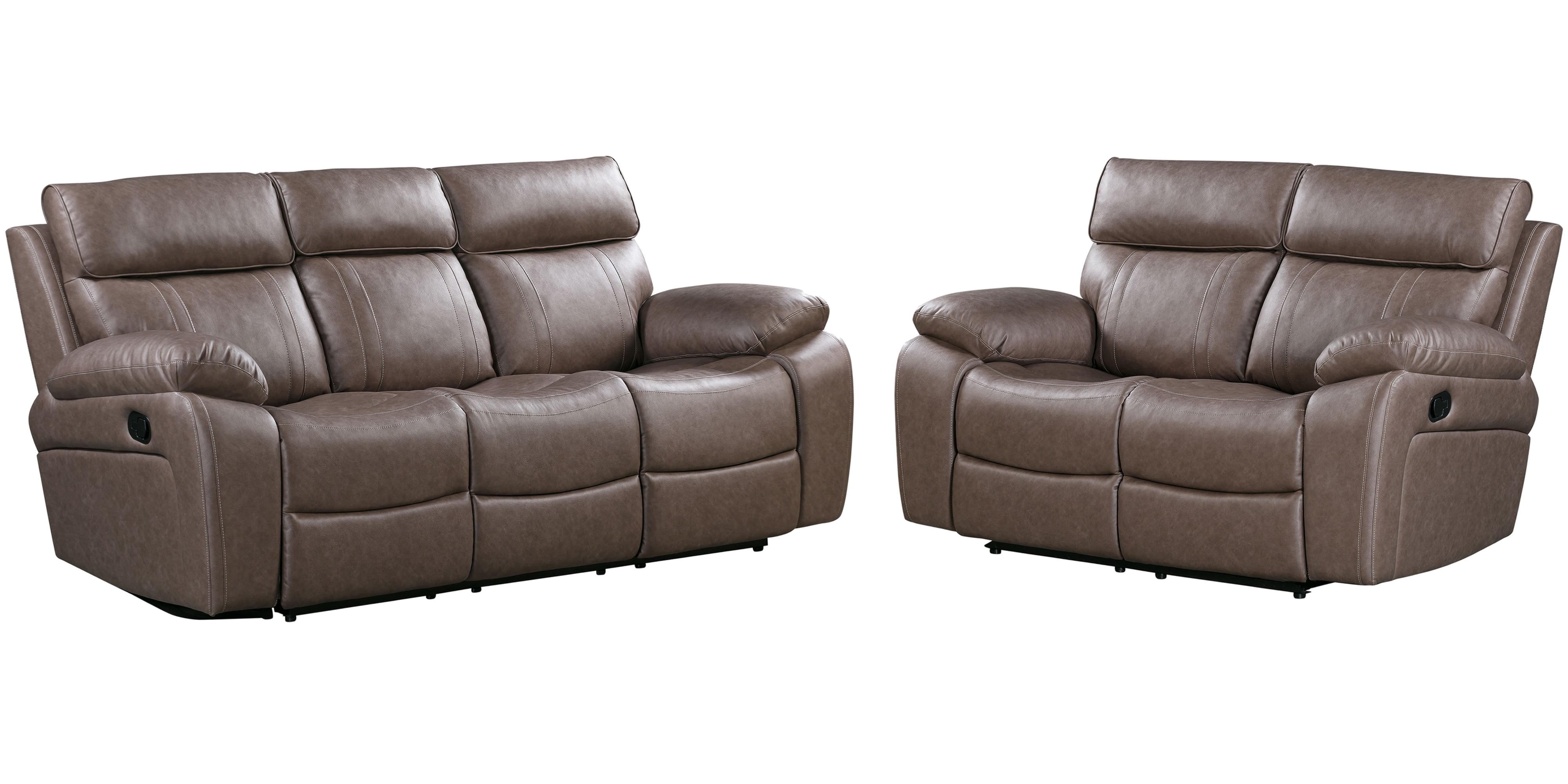Manual Reclining Sofa and Loveseat Set