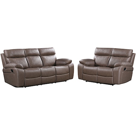 Manual Reclining Sofa and Loveseat Set