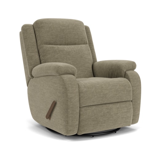 Casual Swivel Gliding Recliner with Pillow Arms