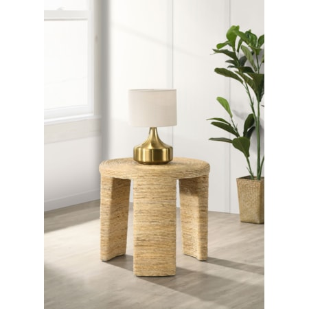 Artina Woven Rattan Side End Table