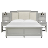 Contemporary King Wall Bed w/Upholstered Headboard