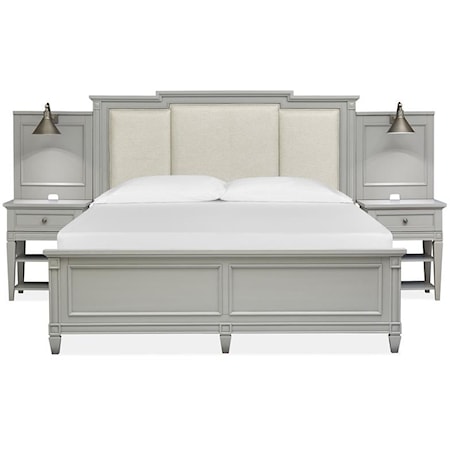 Complete King Wall Bed w/Upholstered HB