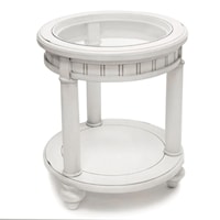 Coastal Round End Table with Customizable Insert Options