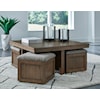 Signature Design by Ashley Furniture Boardernest Coffee Table with 4 Stools