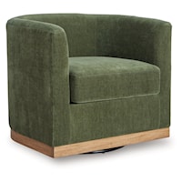 Forest Green Swivel Chair with Plinth Base