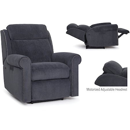Transitional Power Recliner with Adjustable Headrest