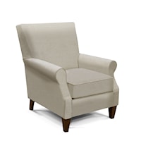 Transitional Accent Chair with Rolled Arms