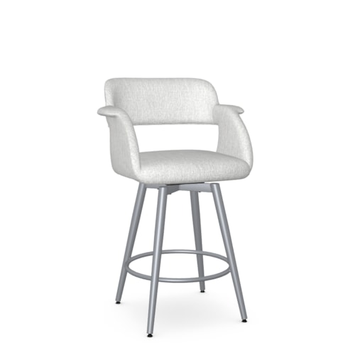 Contemporary Upholstered Counter Height Swivel Stool