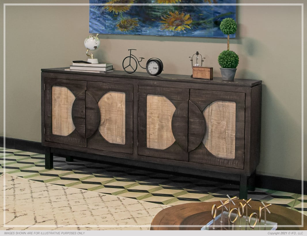Black 4-Door Console Table