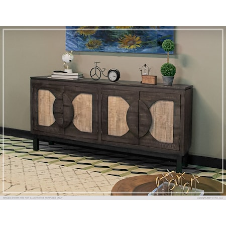 Black 4-Door Console Table