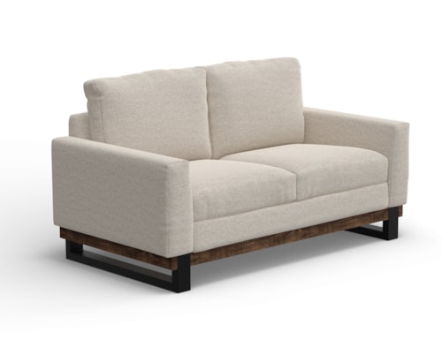 Contemporary Loveseat with Track Arms