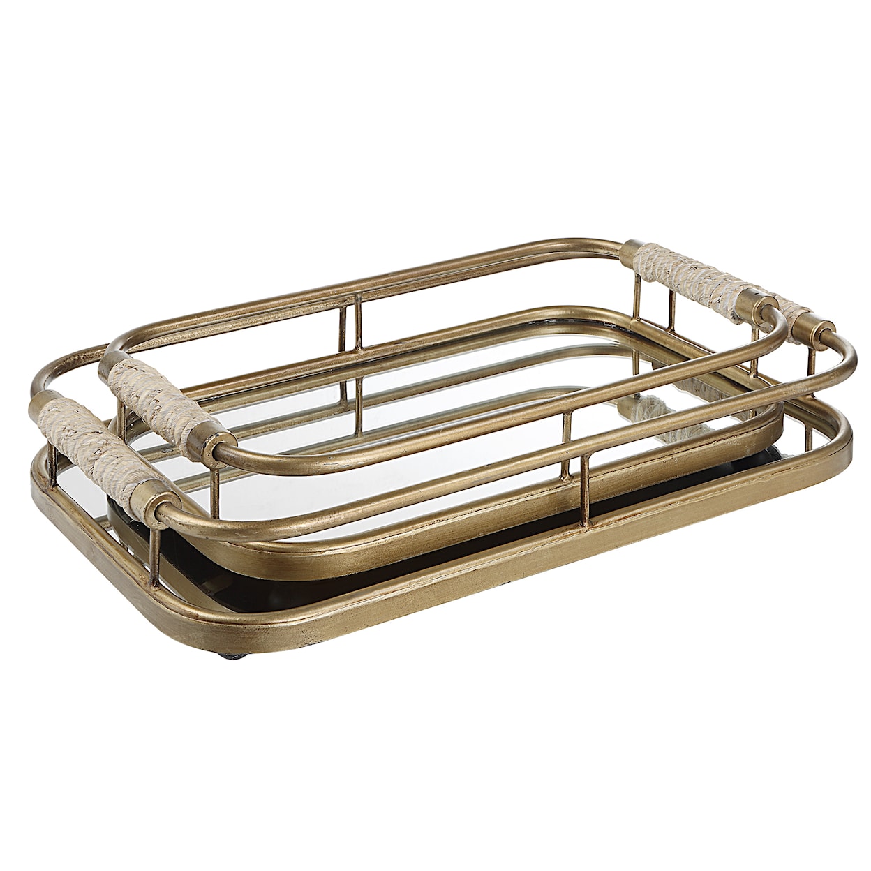 Uttermost Rosea Rosea Brushed Gold Trays S/2