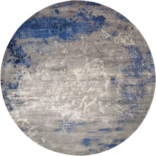 8'  Blue/Grey Round Rug