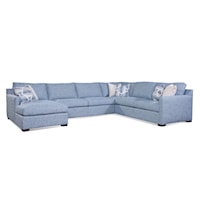 Transitional 5-Piece Sectional Sofa with Throw Pillows