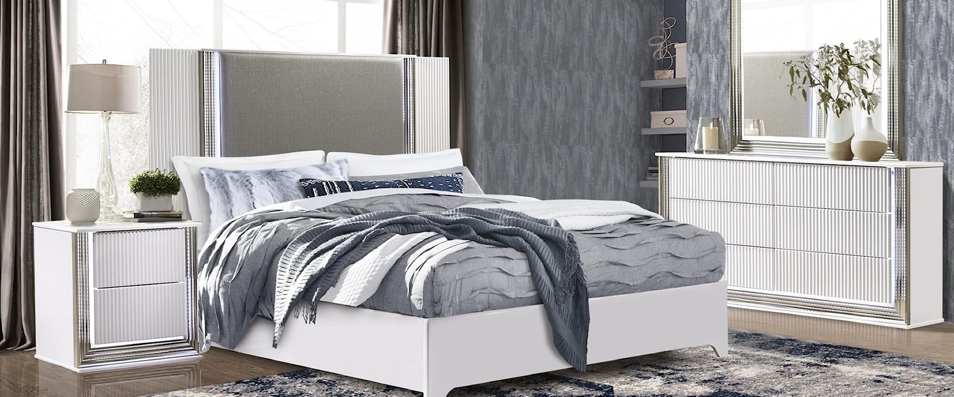 EVEREST WHITE 4 PC QUEEN BEDROOM | SET