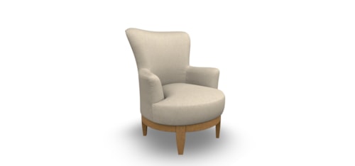 Contemporary Barrel Swivel Chair with High Seat Back