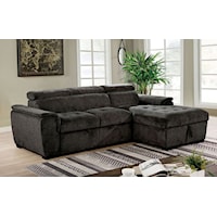 Contemporary Sectional Sofa with Chaise Storage and Sleeper