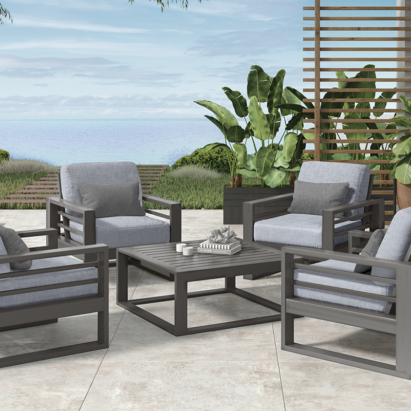 Ebel Palermo 38" Sq. Slat-Top Chat Table