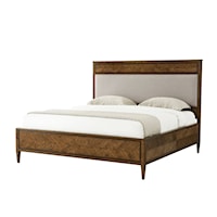 Transitional Upholstered Panel King Bed