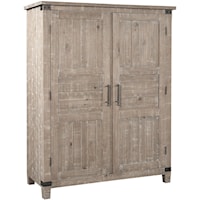 Rustic Farmhouse 2-Door Bedroom Chest with Adjustable Shelving