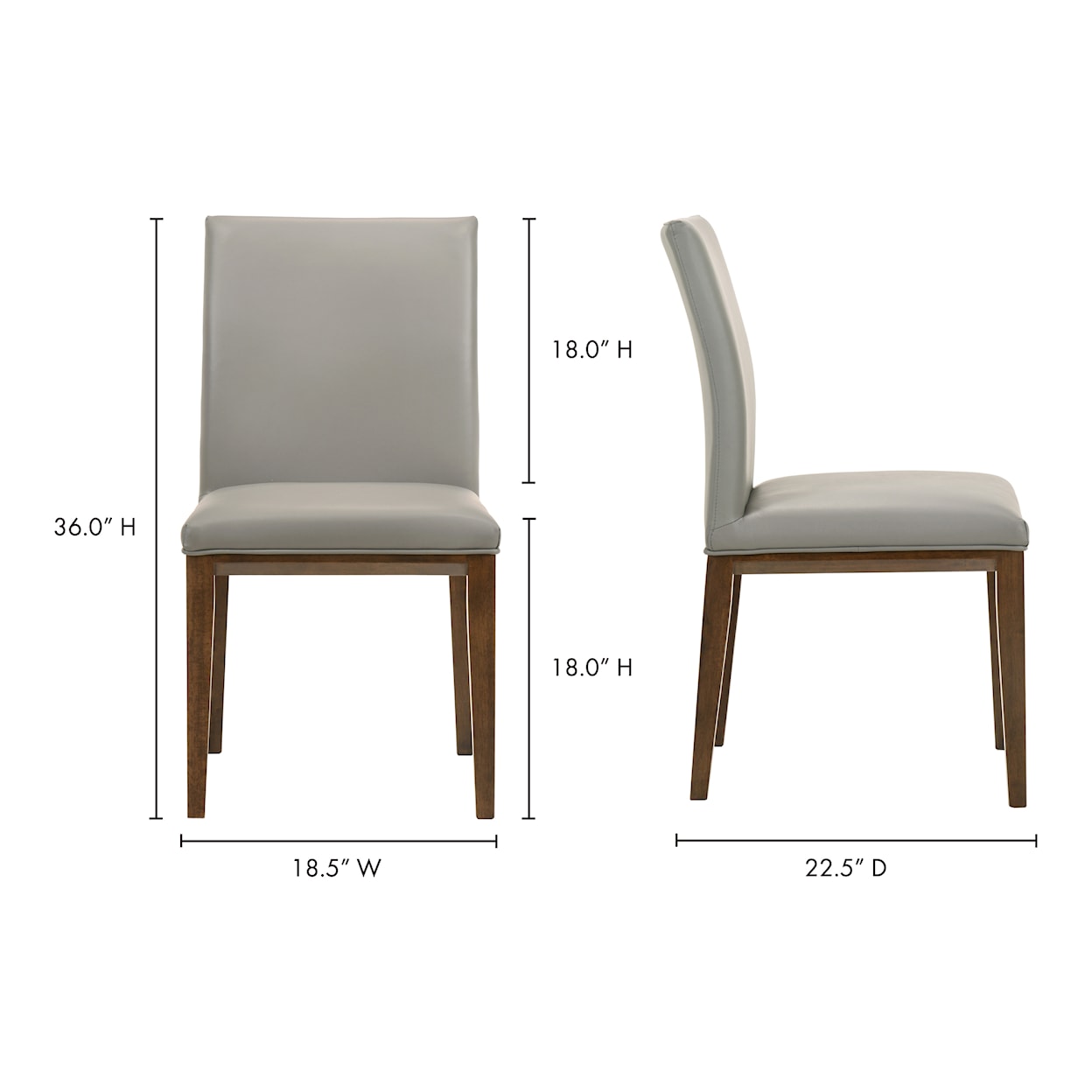 Moe's Home Collection Frankie Frankie Dining Chair Grey-M2