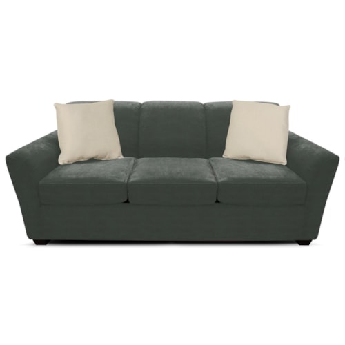 Transitional Sofa with Flared Half-Moon Arms