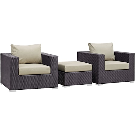 Outdoor 3 Piece Sofa Set