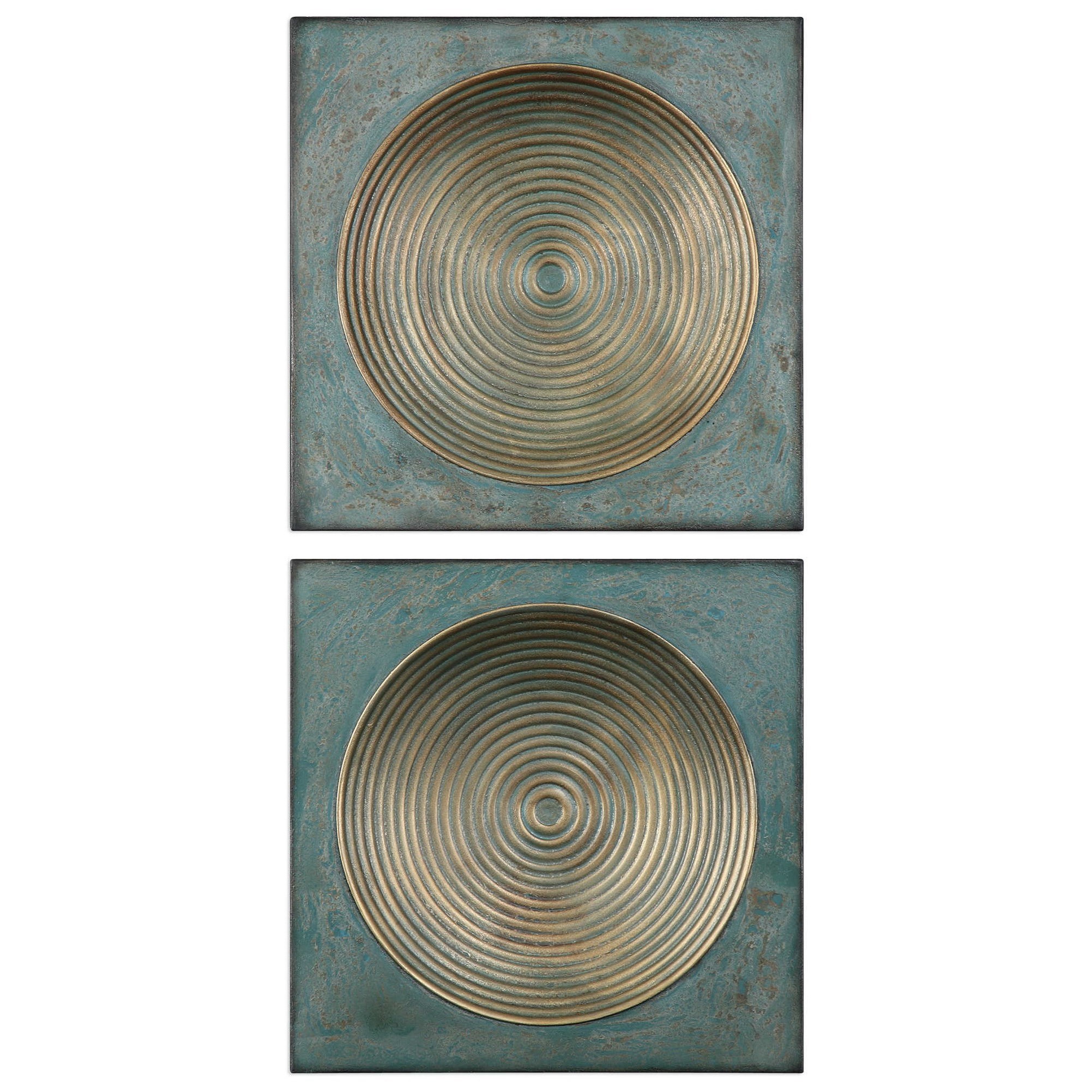 Uttermost Alternative Wall Decor Sybil Antique Gold Squares Set of 2