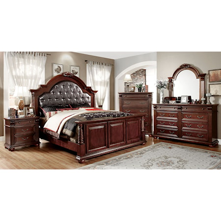 Traditional 5 Piece Queen Bedroom Set with 2 Nightstands