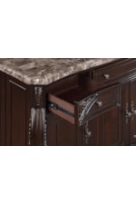 New Classic Palazzo Marina Traditional 4-Door Server with Marble Top