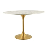 48" Oval Artificial Marble Dining Table