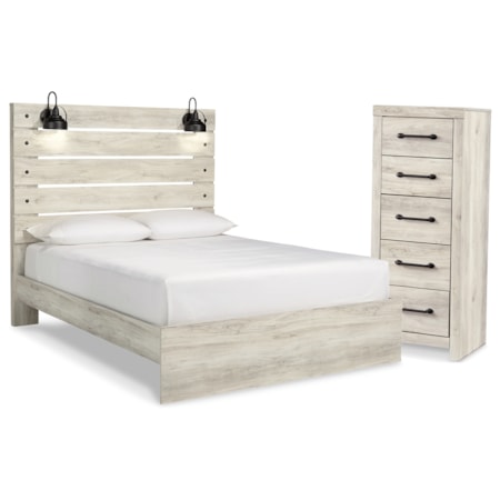 Queen Panel Bed And Chest