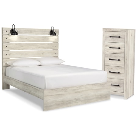 Queen Panel Bed And Chest