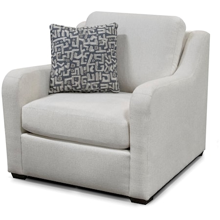 Transitional Accent Chair with Slope Arms