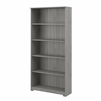 Cabot Tall 5 Shelf Bookcase in Modern Gray