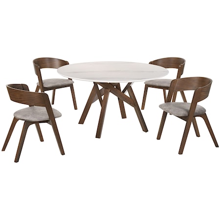 5 Piece Walnut Dining Set