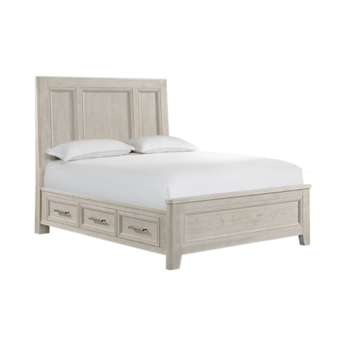 Transitional Queen Storage Panel Bed