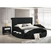 Crown Mark BRIGITTE King Upholstered Bed - Black