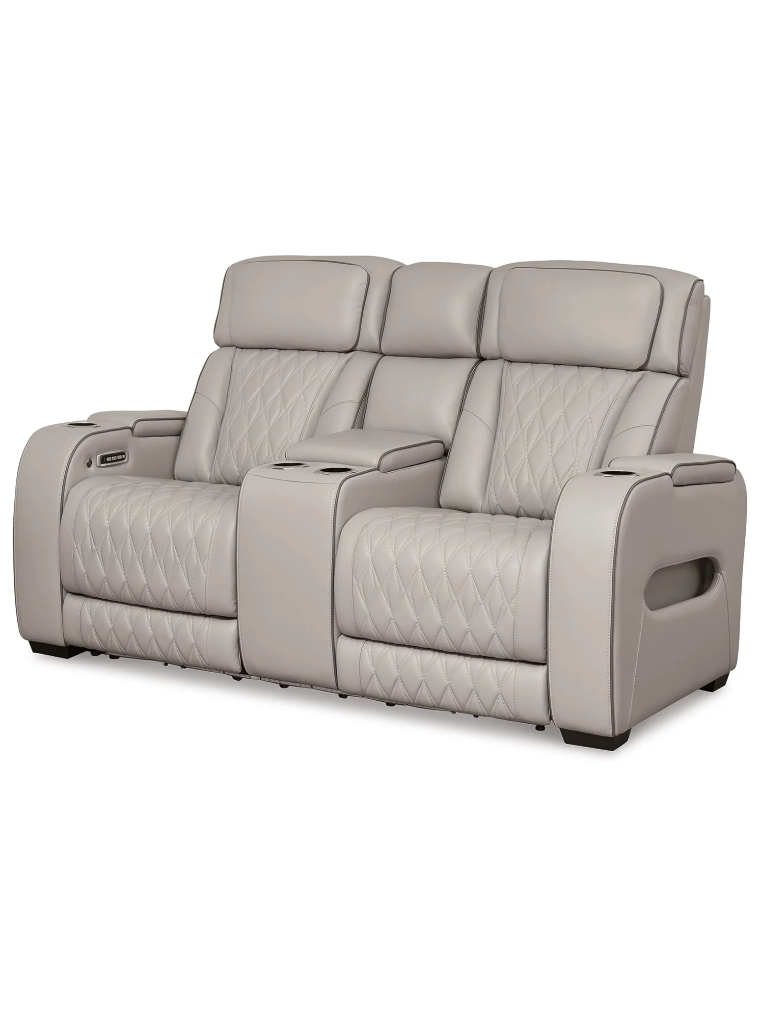 Ashley Signature Design Boyington U2710518 Leather Match Power Reclining Loveseat W Console 7664