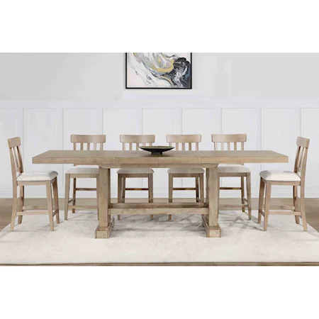 Napa Farmhouse 7-Piece Counter Height Dining Set