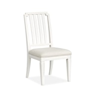 Farmhouse Side Dining Chair with Upholstered Seat