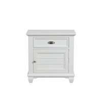 Transitional Nightstand with Velvet Lined Drawer