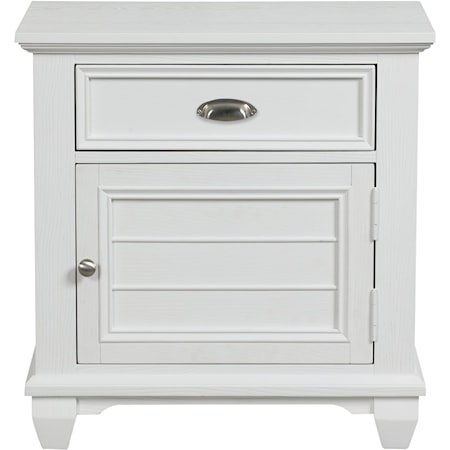 Transitional Nightstand with Velvet Lined Drawer
