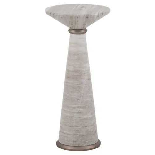 Contemporary Drink Table with Bronze Accents
