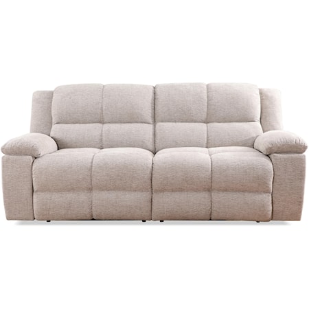 Casual Manual Dual Reclining Sofa with Cupholders