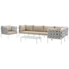 Modway Harmony Outdoor 7 Piece Sectional Sofa Set