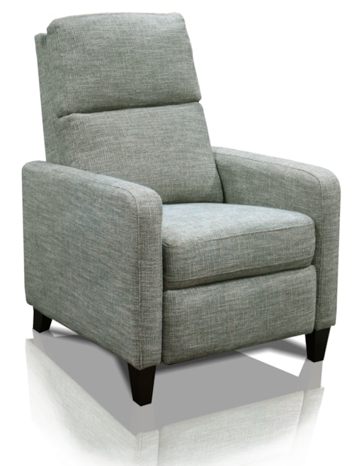 Transitional Push Back Recliner with Tapered Legs
