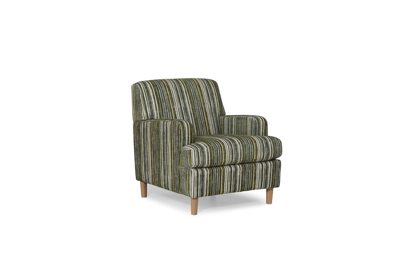 Contemporary Abbey Chair with Exposed Wood Leg