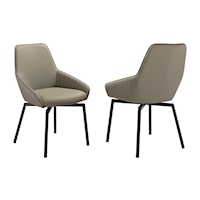 Transitional Swivel Upholstered Dining Chair Set of 2
